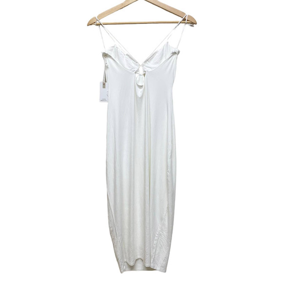 Good American Cutout Keyhole Midi Dress Size 4 XL White Knit Bodycon - Picture 5 of 15